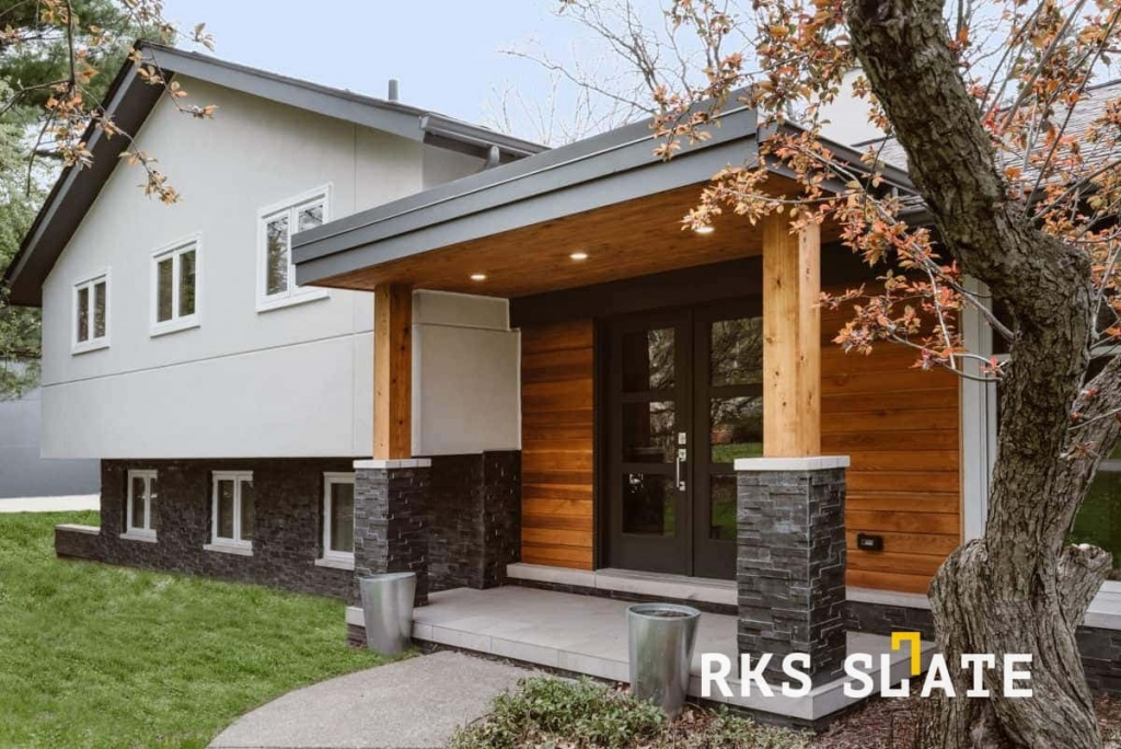 Цоколь дома, 3D-панели Black Slate Modern
