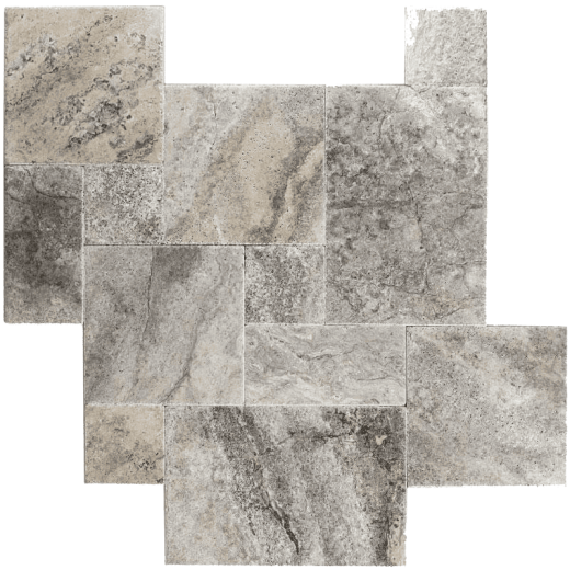 Натуральная плитка из травертина Silver French Pattern для внутренней и внешней отделки — RKS SLATE 