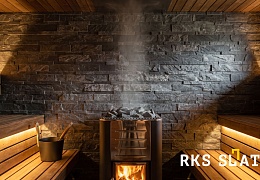 3D мозаика из камня RKS SLATE Кварцит Monsoon Black Rockface