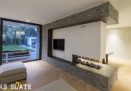 3D мозаика из камня RKS SLATE Кварцит Monsoon Black Rockface