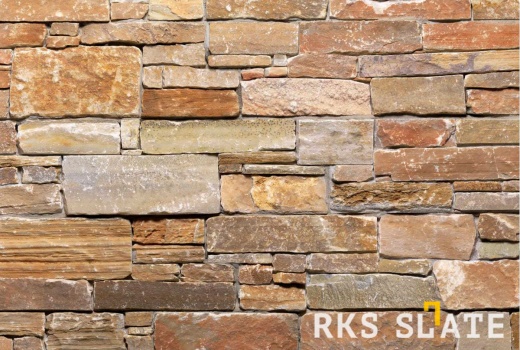 Натуральный камень для фасада RKS SLATE Multi Quartz Strips