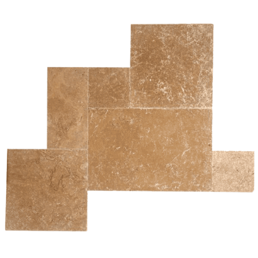 Натуральная плитка из травертина Noce French Pattern для внутренней и внешней отделки — RKS SLATE 