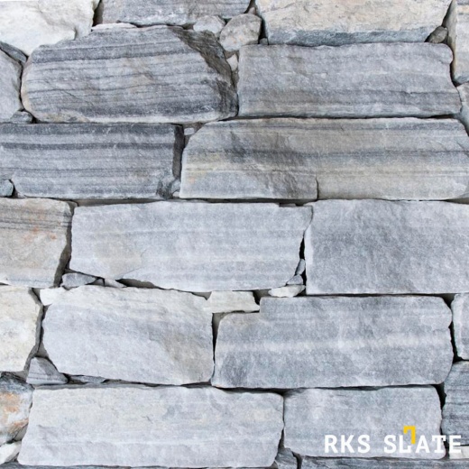 Натуральный камень для фасада RKS SLATE Cloudy Grey Quartz Strips